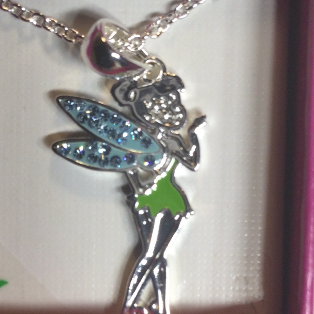 Tinker Bell silver Plated Pendant Necklace & earring bundle